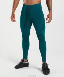 衣類 Gymshark 315 シームレスタイツ ウィンターティール/ブラック 男性 T2X2641040