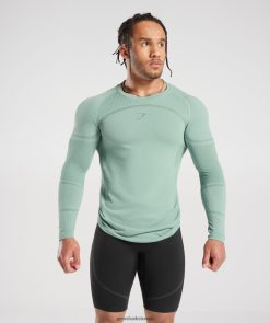 衣類 Gymshark 315 シームレス長袖Tシャツ フロストティール/インクティール 男性 T2X264780