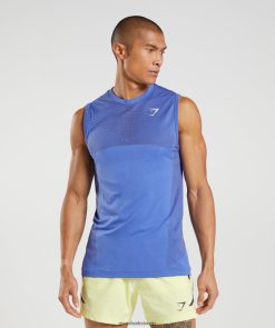 衣類 Gymshark アペックスシームレスタンク コートブルー/オニキスグレー 男性 T2X264914