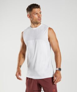 衣類 Gymshark アペックスシームレスタンク ホワイト/ライトグレー 男性 T2X264899