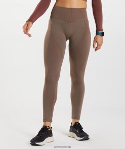 衣類 Gymshark アペックスシームレスレギンス トリュフブラウン/チェリーブラウン 女性 T2X264314