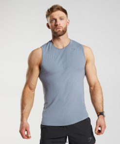 衣類 Gymshark アペックスタンク ドリフトグレー/イブニングブルー 男性 T2X264971
