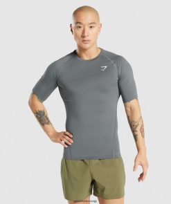 衣類 Gymshark エレメント ベースレイヤー T シャツ 木炭 男性 T2X264744