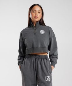 衣類 Gymshark カレッジ 1/4 ジップ シルエットグレー 女性 T2X264387