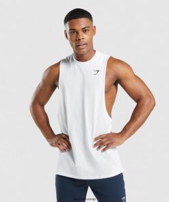 衣類 Gymshark クリティカル 2.0 ドロップアーム タンク 白 男性 T2X264901