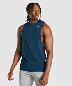 衣類 Gymshark クリティカル 2.0 ドロップアーム タンク 海軍 男性 T2X264922