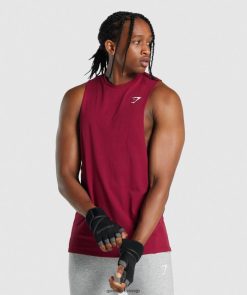衣類 Gymshark クリティカル 2.0 ドロップアーム タンク バーガンディ 男性 T2X264961