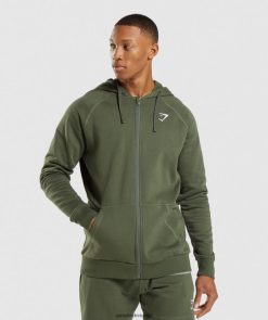 衣類 Gymshark クレストジップアップパーカー コアオリーブ 男性 T2X264821