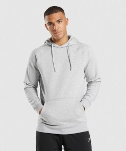 衣類 Gymshark クレストパーカー ライトグレーメランジ 男性 T2X264789