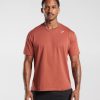 衣類 Gymshark クレストTシャツ 柿赤 男性 T2X264770