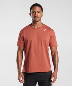 衣類 Gymshark クレストTシャツ 柿赤 男性 T2X264770