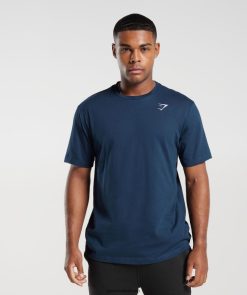 衣類 Gymshark クレストTシャツ 海軍 男性 T2X264586