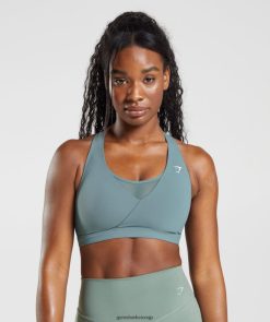 衣類 Gymshark クロスオーバースポーツブラ サンダーブルー 女性 T2X264141