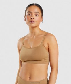 衣類 Gymshark シームレススクープネックブラレット ゴールデンライトブラウン 女性 T2X264508