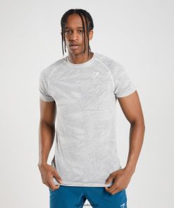 衣類 Gymshark ジオシームレスTシャツ オフホワイト/ライトグレー 男性 T2X264618