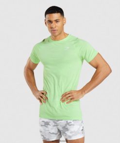 衣類 Gymshark ジオシームレスTシャツ バリグリーン/ホワイト 男性 T2X264650