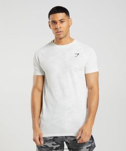 衣類 Gymshark ジオシームレスTシャツ ホワイト/ライトグレー 男性 T2X264577