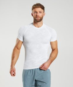 衣類 Gymshark ジオシームレスTシャツ ホワイト/ライトグレー 男性 T2X264742