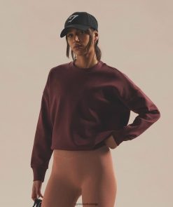 衣類 Gymshark スウェットクルーを取り戻す チェリーブラウン 女性 T2X264391