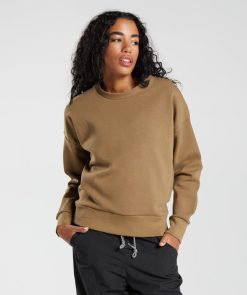 衣類 Gymshark スウェットクルーを取り戻す 水たまり茶色 女性 T2X264396