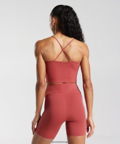 衣類 Gymshark ストラップクロップキャミタンク ザクロレッド 女性 T2X264500
