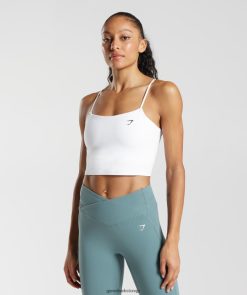衣類 Gymshark ストラップクロップキャミタンク 白 女性 T2X264499