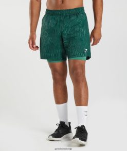 衣類 Gymshark スポーツ 7 インチ 2 in 1 ショーツ ホヤグリーン 男性 T2X264564