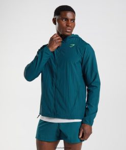 衣類 Gymshark スポーツウインドブレーカー ウィンターティール 男性 T2X264816