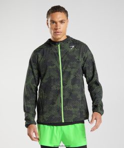 衣類 Gymshark スポーツウインドブレーカー 蛍光石灰 男性 T2X264813