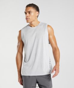 衣類 Gymshark スポーツタンク ホワイト/スモーキーグレーメランジ 男性 T2X264933