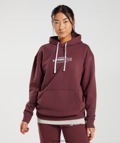 衣類 Gymshark ソーシャルクラブオーバーサイズパーカー チェリーブラウン 女性 T2X264398