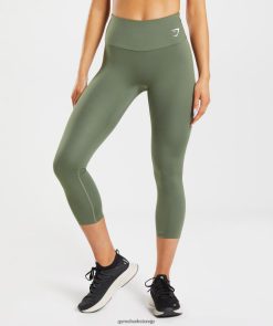 衣類 Gymshark トレーニング 7/8 レギンス コアオリーブ 女性 T2X264338