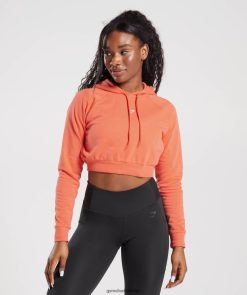 衣類 Gymshark トレーニング クロップドパーカー 航空宇宙オレンジ 女性 T2X264406