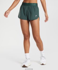 衣類 Gymshark トレーニングルーズフィットショーツ 黒曜石の緑 女性 T2X26495