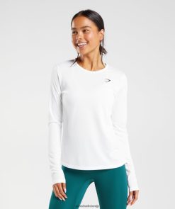 衣類 Gymshark トレーニング用長袖トップ 白 女性 T2X264493