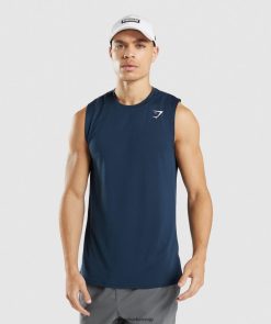 衣類 Gymshark ノースリーブTシャツ入荷 海軍 男性 T2X264945