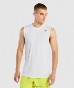 衣類 Gymshark ノースリーブTシャツ入荷 白 男性 T2X264898
