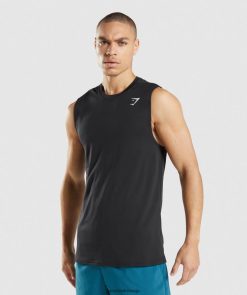 衣類 Gymshark ノースリーブTシャツ入荷 黒 男性 T2X264915