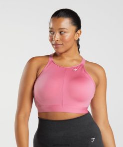 衣類 Gymshark ハイネックハイサポートスポーツブラ ブルームピンク 女性 T2X264170