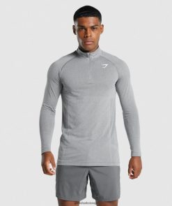 衣類 Gymshark バイタルライト 1/4 ジップ チャコールマール 男性 T2X264845