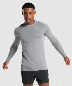 衣類 Gymshark バイタルライトシームレス長袖Tシャツ チャコールマール 男性 T2X264712