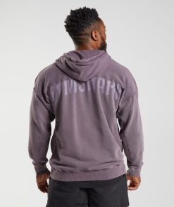 衣類 Gymshark パワーウォッシュドパーカー ムスクライラック 男性 T2X264788