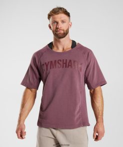 衣類 Gymshark パワーウォッシュラグトップ チェリーブラウン 男性 T2X264617