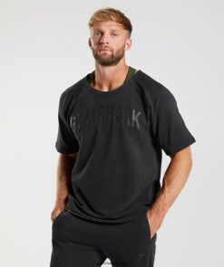 衣類 Gymshark パワーウォッシュラグトップ 黒 男性 T2X264659