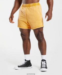 衣類 Gymshark パワーウォッシュ加工の5インチショーツ 晴れた黄色 男性 T2X264562