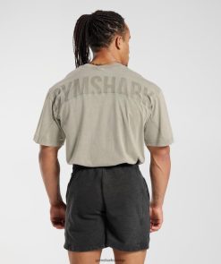 衣類 Gymshark パワーウォッシュTシャツ エクリュブラウン 男性 T2X264689