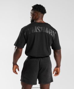 衣類 Gymshark パワーウォッシュTシャツ 黒 男性 T2X264678