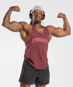 衣類 Gymshark パワーストリンガー チェリーブラウン 男性 T2X2641003