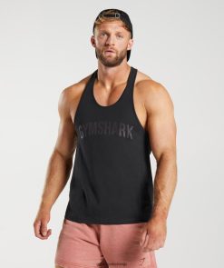 衣類 Gymshark パワーストリンガー 黒 男性 T2X264987