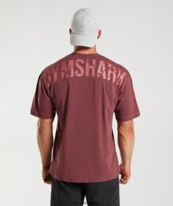 衣類 Gymshark パワーTシャツ チェリーブラウン 男性 T2X264688